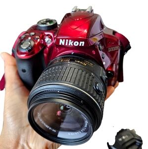 Nikon D3300 Red - DSLR Camera with 18-55 VR AF-P Lens